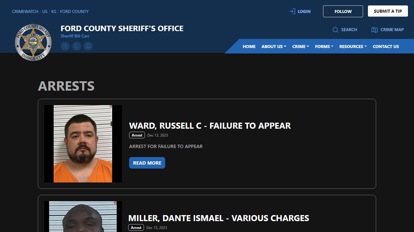 Ford County Sheriff's Office Arrests | CRIMEWATCH