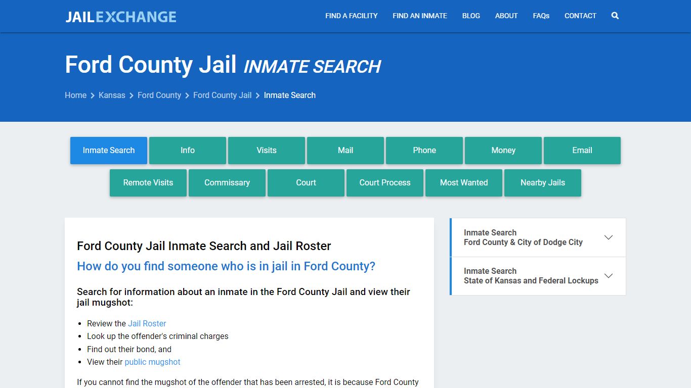 Inmate Search: Roster & Mugshots - Ford County Jail, KS